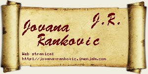 Jovana Ranković vizit kartica